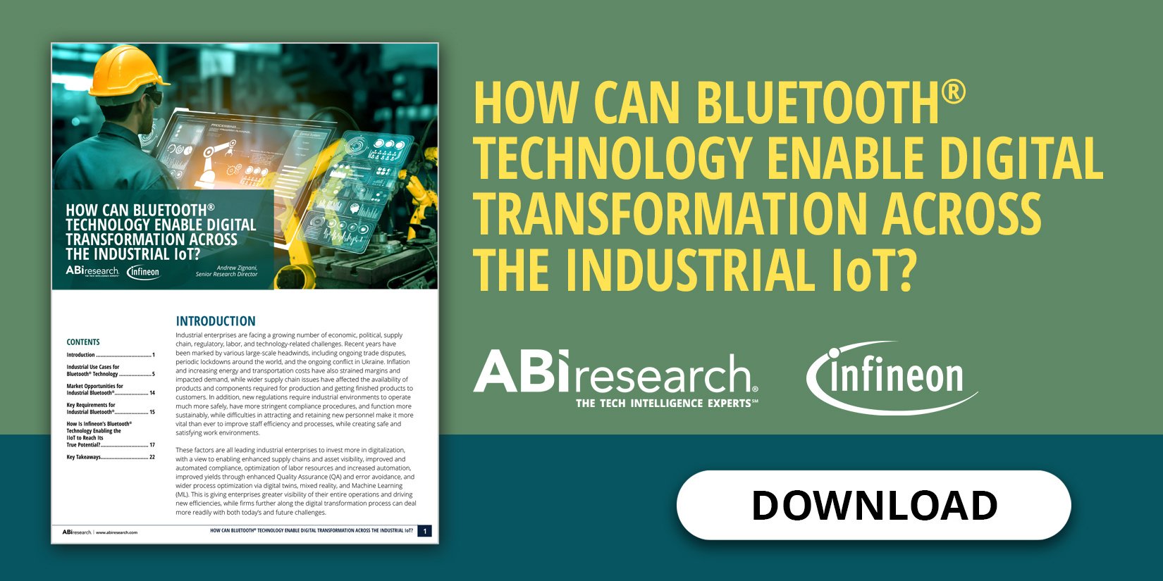 A whitepaper providing an overview of how Bluetooth®  technology is transforming industrial markets