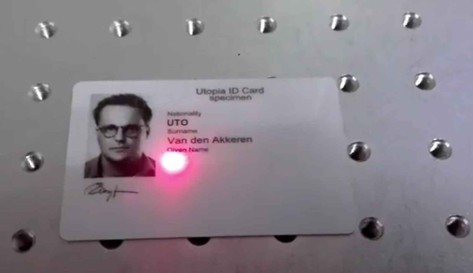 PVC Laser Engraving for ID Card 